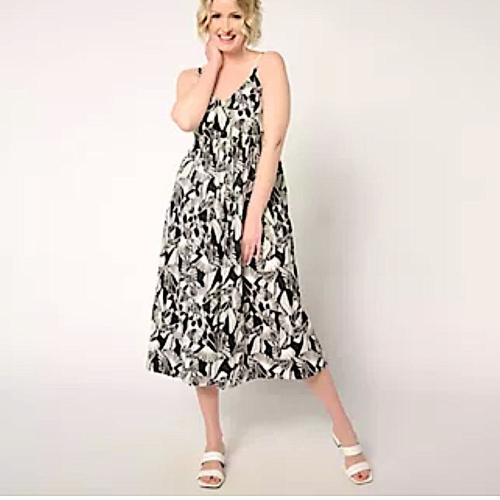 Destination 365 Cotton Petite Smocked Midi Sun Dress XLPetite